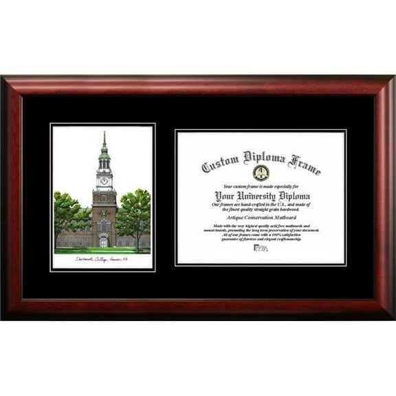 Campus Images NH999D-1612 12 x 16 in. Dartmouth College Diplomate Diploma Satin Mahogany Frame