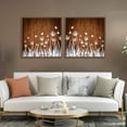 thumbnail image 3 of wall26 2 Piece Framed Canvas Wall Art for Living Room, Bedroom Wood Flower Theme Canvas Prints for Home Decoration Ready to Hang - 24"x24"x2 Panels, 3 of 4