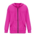 thumbnail image 4 of kamemir Housecoats for Women Women's Lightweight Waterproof Windproof Adjustable Windbreaker Jackets Hooded with Pockets(Hot Pink,L), 4 of 4