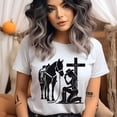 thumbnail image 2 of Cowgirl Prayer T-Shirt | Horse and Cross Christian Graphic Tee, Dark Heather, Size 2XL, 2 of 6