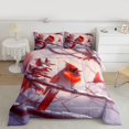 thumbnail image 2 of Homewish Cartoon Red Bird Full Size Comforter Sets for Kids, Christmas Robin Animal Bedding Comforter Set, Winter Western Festival Reversible Bedding Sets, Luxury Bedroom Decor, 3pcs, 2 of 8