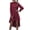 Burgundy, variant on Women's High Low Flounce Sleeve Dress with Tiered Hem and Stretch Knit Fabric 92% Polyester 8% Elastane Everyday Wear