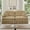 Light Coffee, variant on Elegant Mid Century Oversized Two Seater Sofa with Flared Arms Removable Ruffles and Spindle Legs Comfy Chenille Love Seat Couch for Living Room Blue
