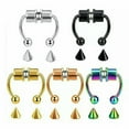thumbnail image 5 of K-KED Magnetic Crystal Fake Septums Nose Ring Segment Helix Tragus Faux Non-Piercing.-1# Golden, 5 of 9