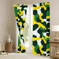 thumbnail image 3 of Manfei Camouflage Hunting Blackout Curtains Set of 2 (38x54 Each),Camo Army Curtains and Drapes,White Green Yellow Living Room Curtains For Teens,Ultra Soft Home Decor, 3 of 6