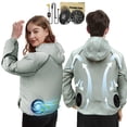 thumbnail image 1 of Cooling Jacket Fan Shirt for Men Women - Battery Powered 3 Speed Control Wearable Cool Air Conditioned Clothing for MS Hot Weather Construction Site, 1 of 6