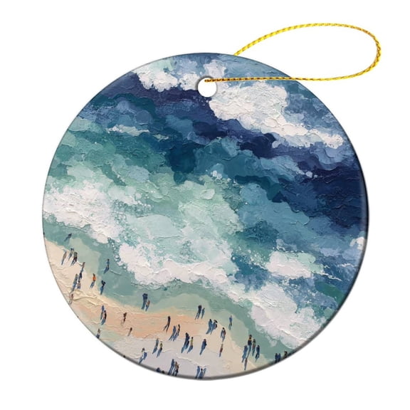 People Swimming in Ocean Christmas Tree Ornament Nautical Theme Xmas Decor Ceramics Ornaments Christmas Holiday Decorations Holiday Present Idea