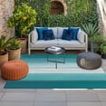thumbnail image 2 of Teal Turquoise Outdoor Rug for Patio/Deck/Porch, Non-Slip Large Area Rug 6 x 9 Ft, Farmhouse Abstract Gradient Wooden Plank Indoor Outdoor Rugs Washable Area Rugs, Camping Rug Carpet Runner, 2 of 8