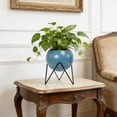 thumbnail image 6 of MMJ Metal Planter with Stand Decorative Floor Flower Pot Iron Drainage Holes 7.68x5.71in for Living Room, 6 of 6