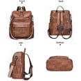 thumbnail image 4 of HONGLONG Womens Backpack Purse Leather Backpack Purse for Women Travel Fashion Backpack Designer Ladies Shoulder Bags, Brown, 4 of 7