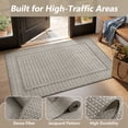 thumbnail image 3 of SIXHOME Outdoor Mat 2'x3' Front Door Mat Modern Bordered Indoor Entryway Doormat Polypropylene Washable Non Shedding, Easy Clean, Waterproof, Durable Outdoor Doormat Neutral Gray, 3 of 7