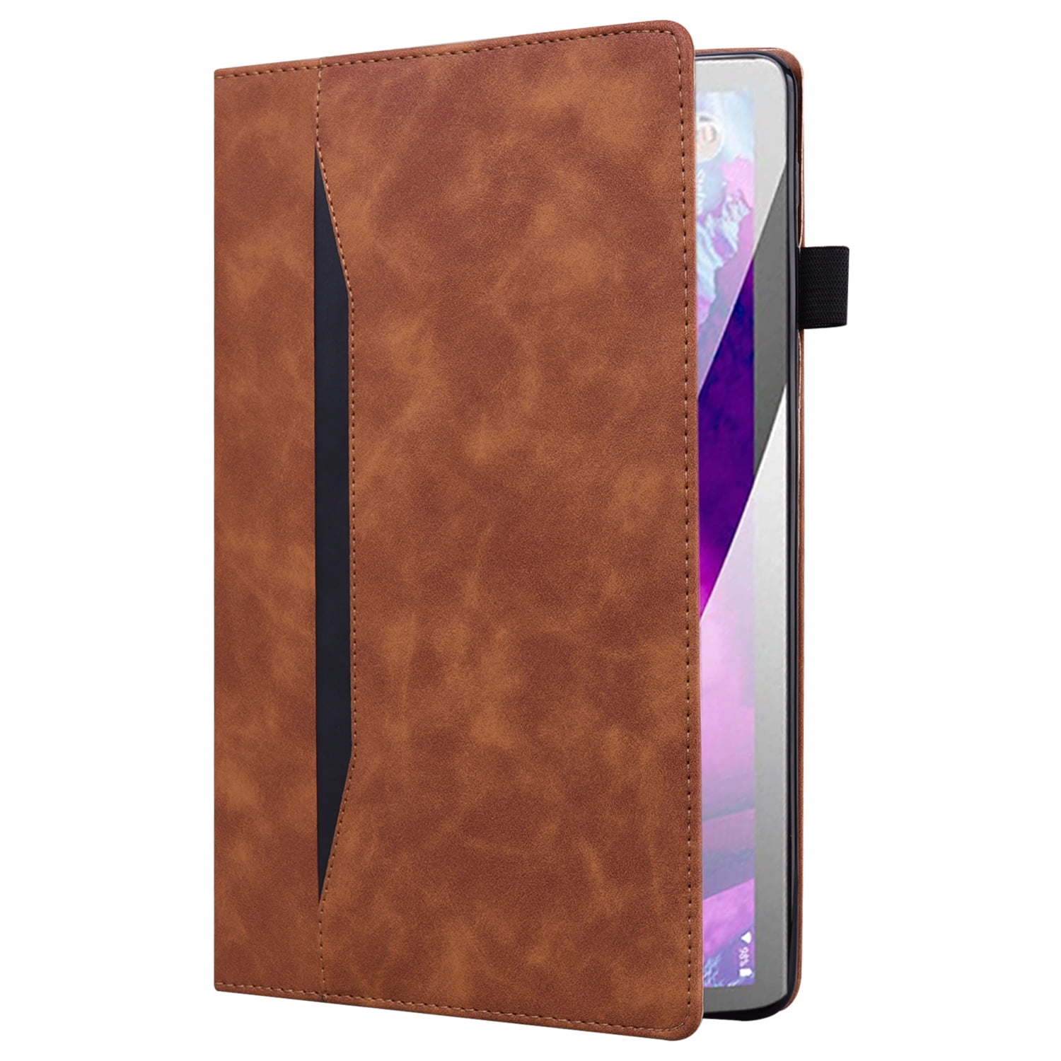 Case for iPad 10th Generation 10.9 Inch 2022, TECH CIRCLE Slim Premium PU Leather Folding Multi-Angle Stand Cover with Front Pocket & Pencil Holder Cover for Apple iPad 10.9 Inch 2022, Brown