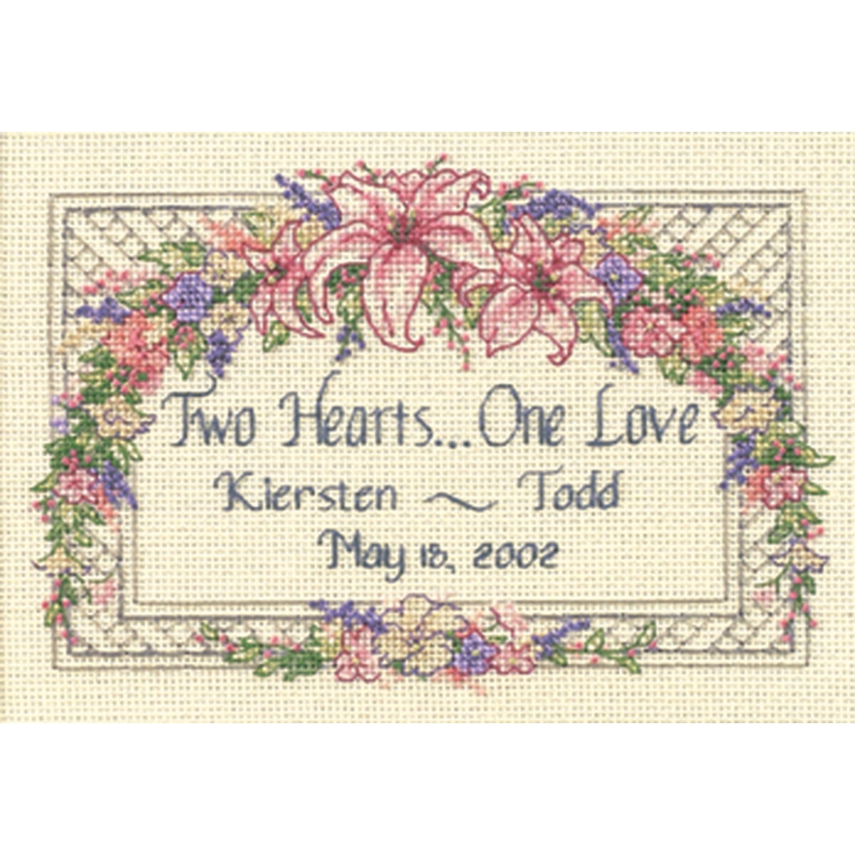 Treasured Words Wedding Record Mini Counted Cross Stitch Kit-7x5 14 Count