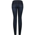 thumbnail image 2 of 2Luver, Women's, Stretchy 5 Pocket Dark Denim Skinny Jeans, Medium Blue, 11, 2 of 3