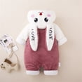 thumbnail image 5 of IVEYRTF Toddler Kids Bodysuit Cute Print Fleece-Lined Hooded Romper Zip Thermal Fall Winter Cozy Warm One-Piece Outerwear for Baby 1-2 Years(Wine,9 Months), 5 of 6