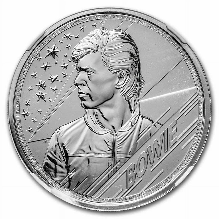 2021年 デヴィッド・ボウイ ファーストリリース 銀貨 NGC MS69 2021 GB 1 oz Silver Music Legends: David Bowie MS-69 NGC
