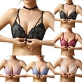 thumbnail image 6 of YUNCITY Front Closure Bras For Women Front Close Bra T Back Plus Size Seamless Unlined Bra Wireless Bras Women Black, 6 of 7