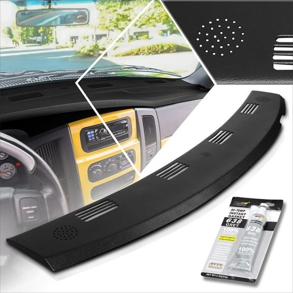 ECOTRIC Dash Cover Cap Defrost Vent Grille Upper Dashboard Panel Overlay Molded for 2002-2005 Ram 1500 2500 3500