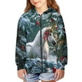 thumbnail image 3 of Uourmeti Christmas Tree Horse Comfy Hooded Sweatshirt for Girls Long Sleeve with Pockets Trendy Casual Loose Fall Top Size 6-9, 3 of 7