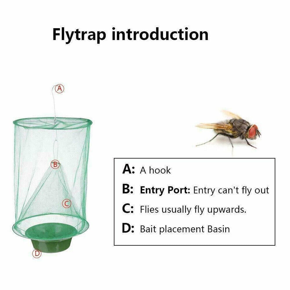 Lohoms Ranch Fly Traps, 10 Packs Outdoor Fly Trap Catcher Killer Bug Pest Cage Net, Reusable Hanging Fly Trap, For Horses
