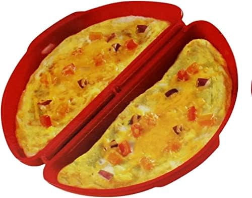 Two in One -Microwave Omelet Maker + Egg Poacher All In One Dish On The Go Quick N Easy Breakfast BPA Free Plastic