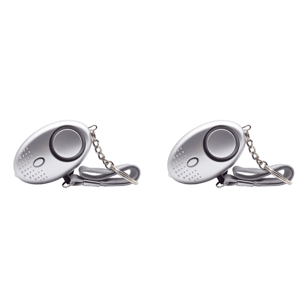 2uds. Llavero de 130 dB, alarma de emergencia, alerta antiataque para mujeres, niños, ancianos (plata)
