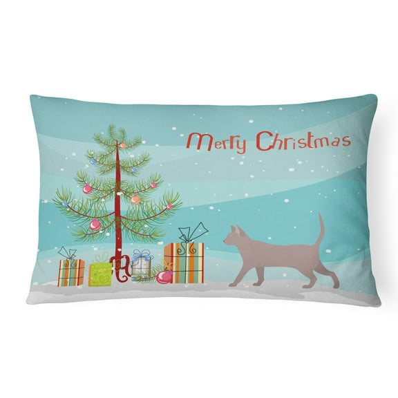 Carolines Treasures CK4728PW1216 Thai Lilac 2 Cat Merry Christmas Canvas Fabric Decorative Pillow, 12H x16W, multicolor