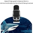 thumbnail image 4 of Square 2Pack PU Leather Shark Cruise Luggage Tag with Privacy Cover and Name ID Tag for Travel Handbags Backpacks Luggage Tags, 4 of 6