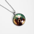 thumbnail image 4 of Dog Retro Women's Glass Circular Pendant Necklace, 4 of 5