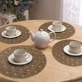 thumbnail image 5 of Gold Beaded Placemats Set of 2 for Dining Coffee Table Scratch Heat Stain Resistant Charger Kitchen Decor Durable Tablemats - Fall Autumn Thanksgiving Holiday - 14 Inches, 5 of 7