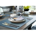 thumbnail image 2 of More Décor Faux Leather Placemats for Dining and Kitchen Table - Stain and Heat Resistant, Anti-Slip, Wipable and Washable - Set of 4 and 6 - Solid Colors (Solid Blue, 6), 2 of 6