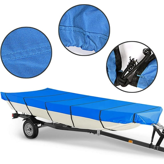 SEBLAFF NEW 12Ft Boat Cover fits for Water Proof Heavy Duty Trailerable Jon Boat Cover