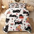 thumbnail image 2 of Erosebridal Christmas Cats Quilt Full 3-Piece,Merry Holiday Full Bedspread Sets,Black White,1 Coverlet and 2 Pillowcases, 2 of 7