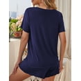 thumbnail image 4 of a.Jesdani Women's Pajama Sets Soft Button Short Sleeve Sleepwear Top With Shorts Pants Loungewear 2 Pjs Sets S-4X, 4 of 6