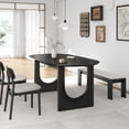 thumbnail image 2 of MAYEERTY 67x33.5x30 Modern Oval Dining Table, Contemporary Home Kitchen Table, Black, 2 of 9