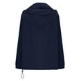 thumbnail image 4 of Zimjoy Mens Windbreaker Jackets Lightweight M-5XL Packable Waterproof Rain Jacket Breathable Hooded Jackets Lightweight Adjustable Neckline Zip Up Coats, Dark Blue XL, 4 of 6