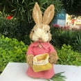 thumbnail image 3 of Cute Garden Ornaments Standing Rabbits Bunny Decorations Party Supplies Easter Decorations Exquisite Hand Gifts Prizes Birthday Gifts Straw Rabbit TYPE A, 3 of 8