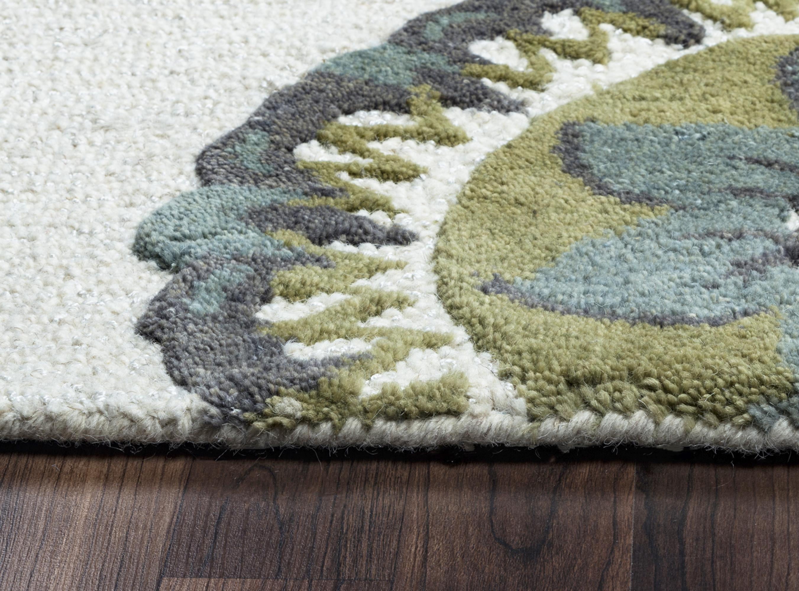 Rizzy Rugs Eden Harbor Area Rug EH8642 Sage/Blue--Teal Petals Leaves 10' x 14' Rectangle