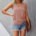 thumbnail image 2 of Pompotops Women's Summer O-Neck Casual Solid Button Tank Tops Sleeveless Blouse, 2 of 7