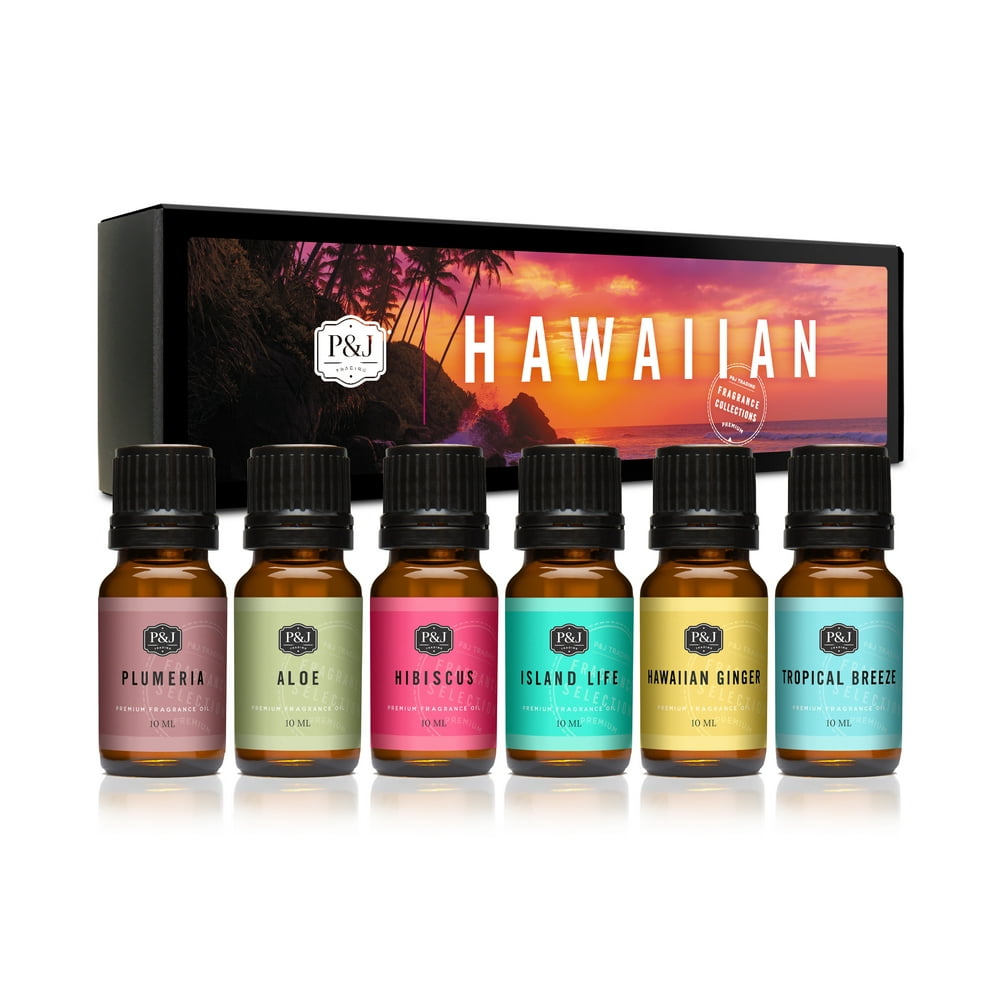 P&J Fragrance Oil Hawaiian Set of 6 Scented Oil for Soap Making