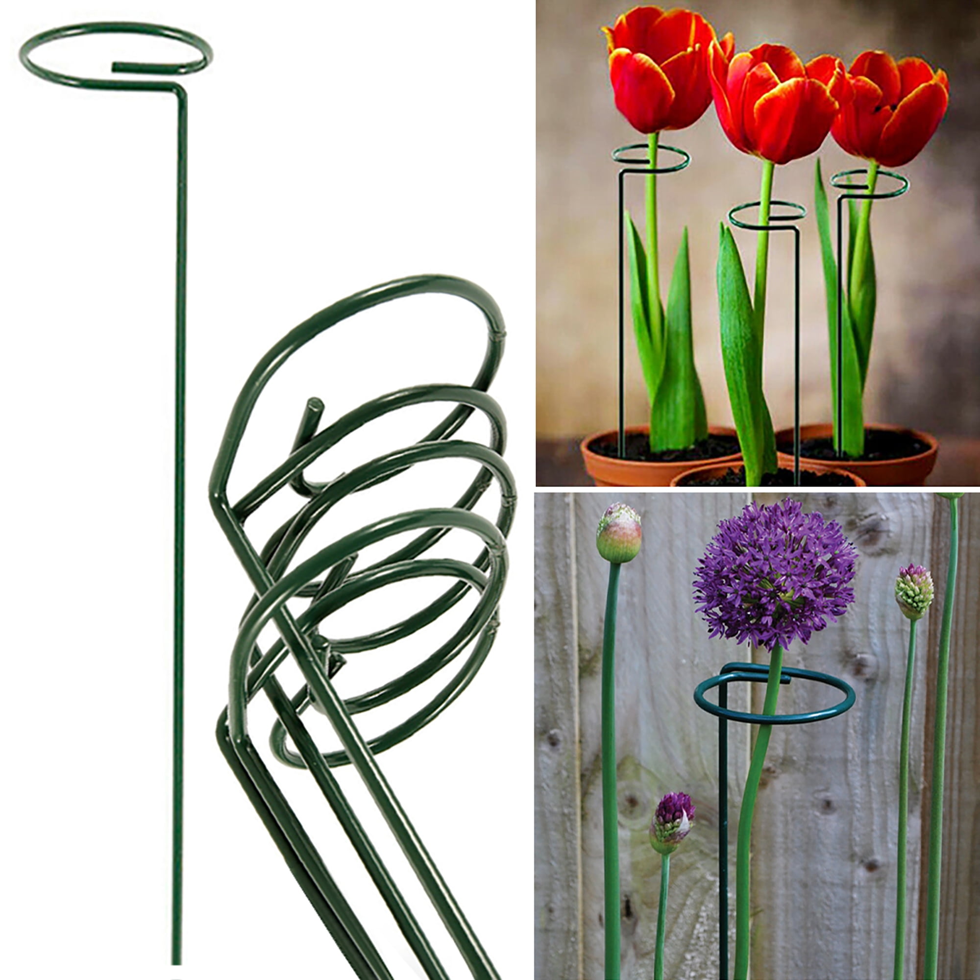 2PCS Metal Plant Supports with 100 PCS Ties Tomato Plant Cage Peony Herbaceous Plant Supports for Climbing Plants Vegetables Flowers Fruit Garden Plant Support