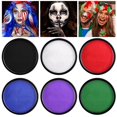 thumbnail image 1 of Maquillaje corporal monocromático soluble en agua, negro, blanco y rojo, 30 g, pintura facial con pinceles para fiesta de máscaras de Halloween y Navidad, 1 of 5