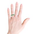 thumbnail image 4 of ANGARA Natural Half Eternity Seven Stone 1.68 ct Emerald Wedding Band in 14K Rose Gold for Women (Size-4mm) | May Birthstone, Birthday, Anniversary, Jewelry Gift for Women | Natural Emerald Ring, 4 of 9