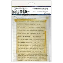 Dina Wakley Media Typed Ledgers 12/Sheets-Set 1