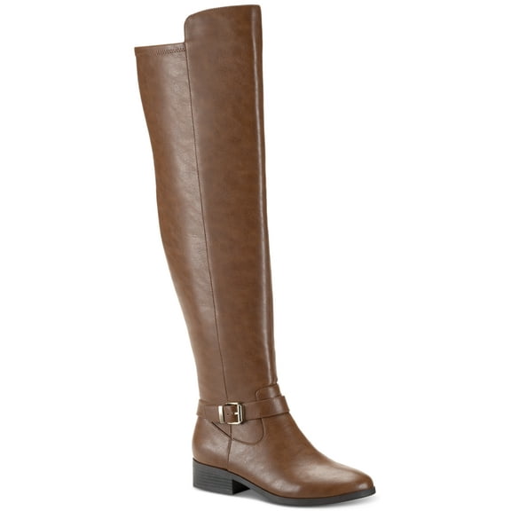 Style & Co Charlaa Womens Buckled Over-the-Knee Boots, Cognac Smooth, 10