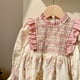 thumbnail image 5 of Vestido para niñas de manga larga con cuello alto estilo francés, vestidos florales aireados para niños, 5 of 5