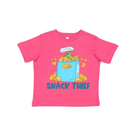 

Inktastic Snack Thief Little Dinosaur in Bag of Chips Gift Toddler Boy or Toddler Girl T-Shirt