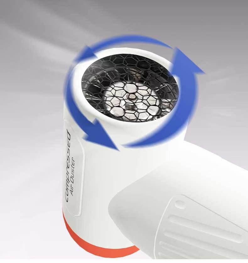 Handheld Hair Dryer 11V 40W High Power Wireless Portable Brushless Motor Lighting Multifunctional Fan(White and Blue-A03)