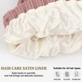 thumbnail image 2 of Loritta 2 Packs Womens Satin Silk Lined Beanie Knit Hat Woman Winter Hat with Pom White and Pink, 2 of 6