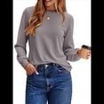 thumbnail image 2 of Sudadera de Mujer con Cuello Redondo, Larga, Corte Asimétrico y Dobladillo Curvo Gris M, 2 of 7